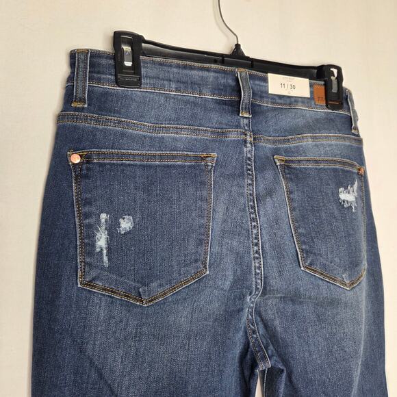 Judy Blue High Rise 5 Button Fly Cuffed Skinny Distressed Jeans 82246 NWT 11/30 - Picture 11 of 11